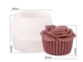 Molde silicona muffin con rosa